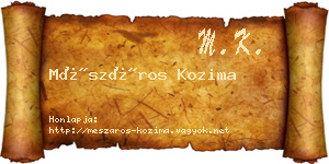 Mészáros Kozima névjegykártya